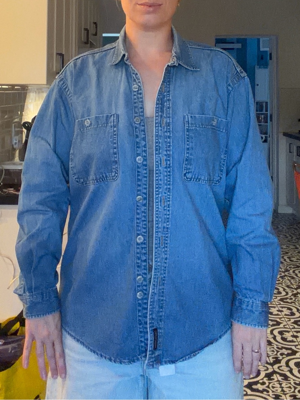 Women’s vintage Denver Hayes Blue Denim button down Shirt - Picture 7 of 14